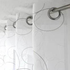 Voilage|ENJOY HOME Voilage brodé œillets (140 x 240 cm) Galet Gris