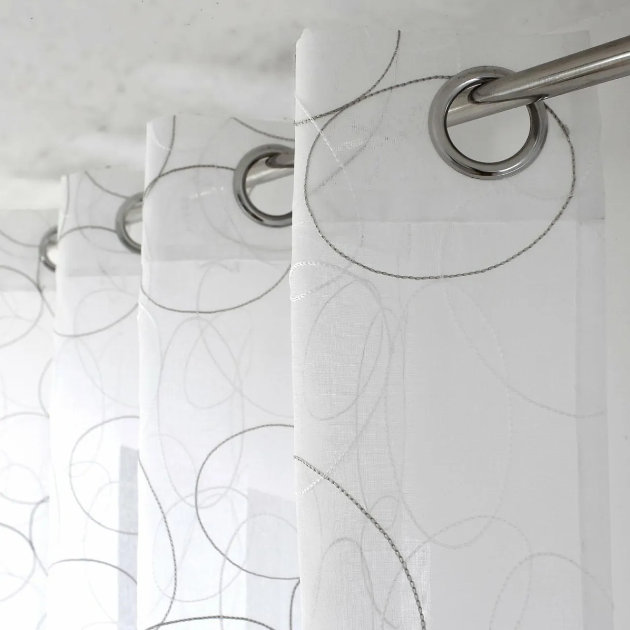 Voilage|ENJOY HOME Voilage brodé œillets (140 x 240 cm) Galet Gris