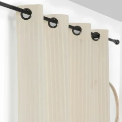 Voilage|LINDER Voilage coton (140 x 275 cm) Tresse cassé Blanc