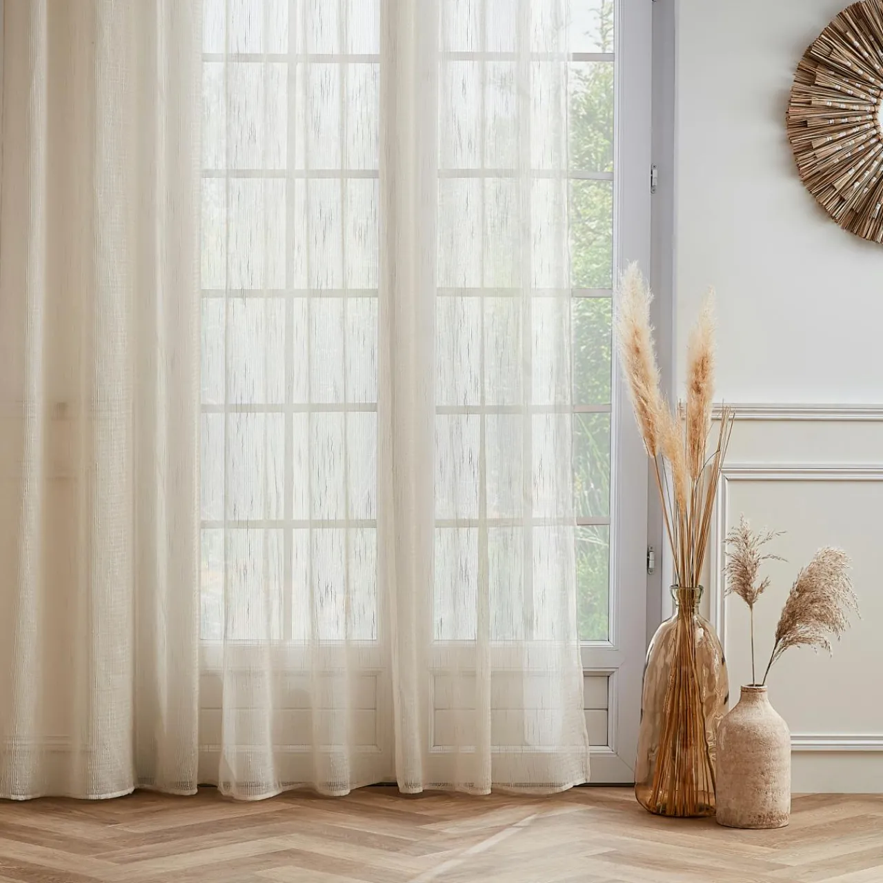 Voilage|EMINZA Voilage galon fronceur (280 x 240 cm) Raphaël Beige