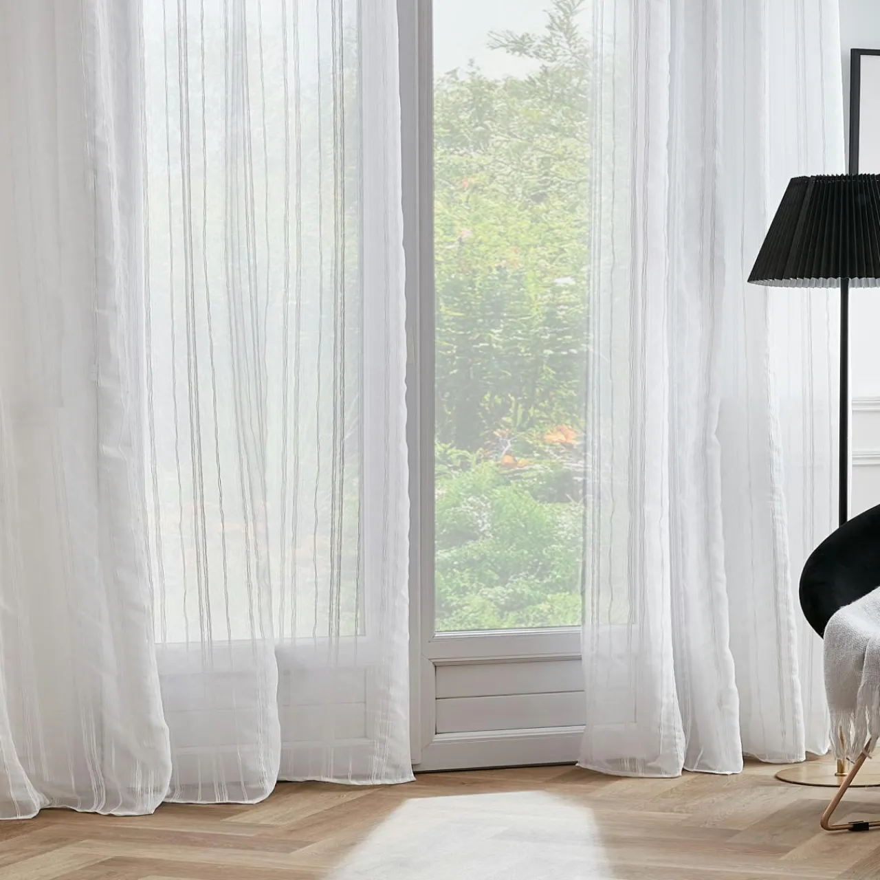 Voilage|EMINZA Voilage galon fronceur (140 x 240 cm) Théo Blanc