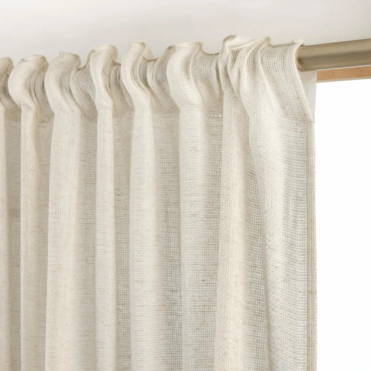 Voilage|EMINZA Voilage galon fronceur effet lin (280 x 240 cm) Luca Beige