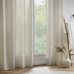 Voilage|EMINZA Voilage galon fronceur effet lin (140 x 240 cm) Robin Beige