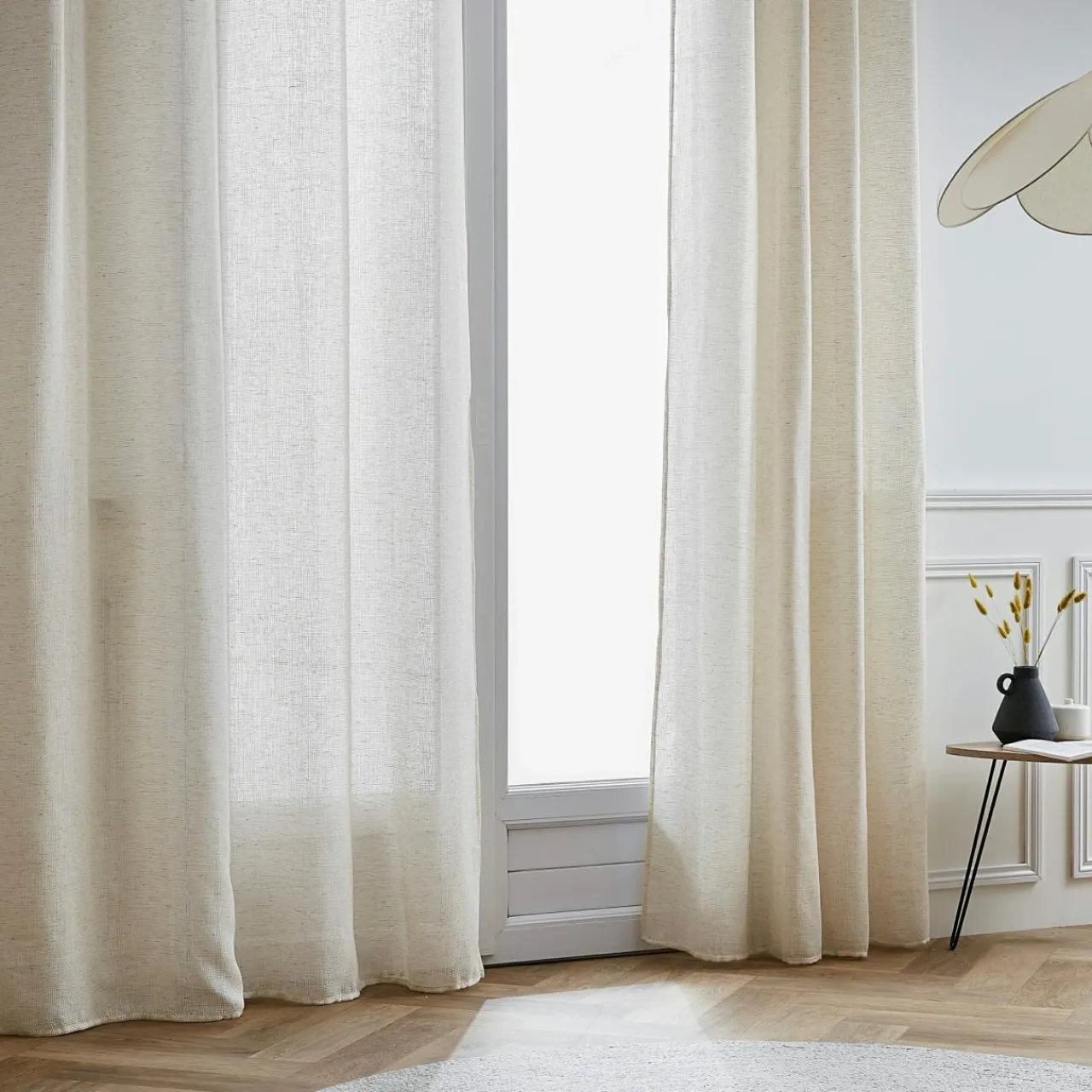 Voilage|EMINZA Voilage galon fronceur effet lin (140 x 240 cm) Luca Beige