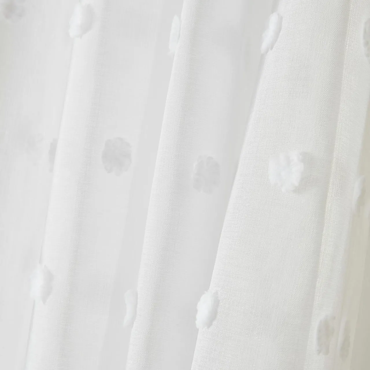 Voilage|EMINZA Voilage galon fronceur pompons (140 x 240 cm) Emie Blanc