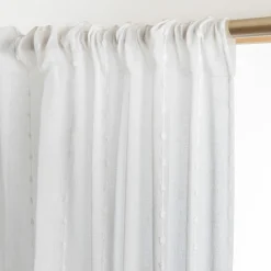 Voilage|EMINZA Voilage galon fronceur pompons (280 x 240 cm) Axel Blanc