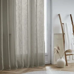 Voilage|EMINZA Voilage grande largeur effet lin (400 x 240 cm) Robin Taupe