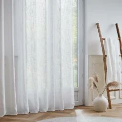 Voilage|EMINZA Voilage grande largeur effet lin (400 x 240 cm) Robin Blanc