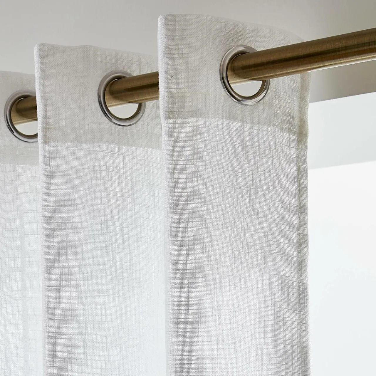 Voilage|EMINZA Voilage grande largeur effet lin (400 x 240 cm) Robin Blanc