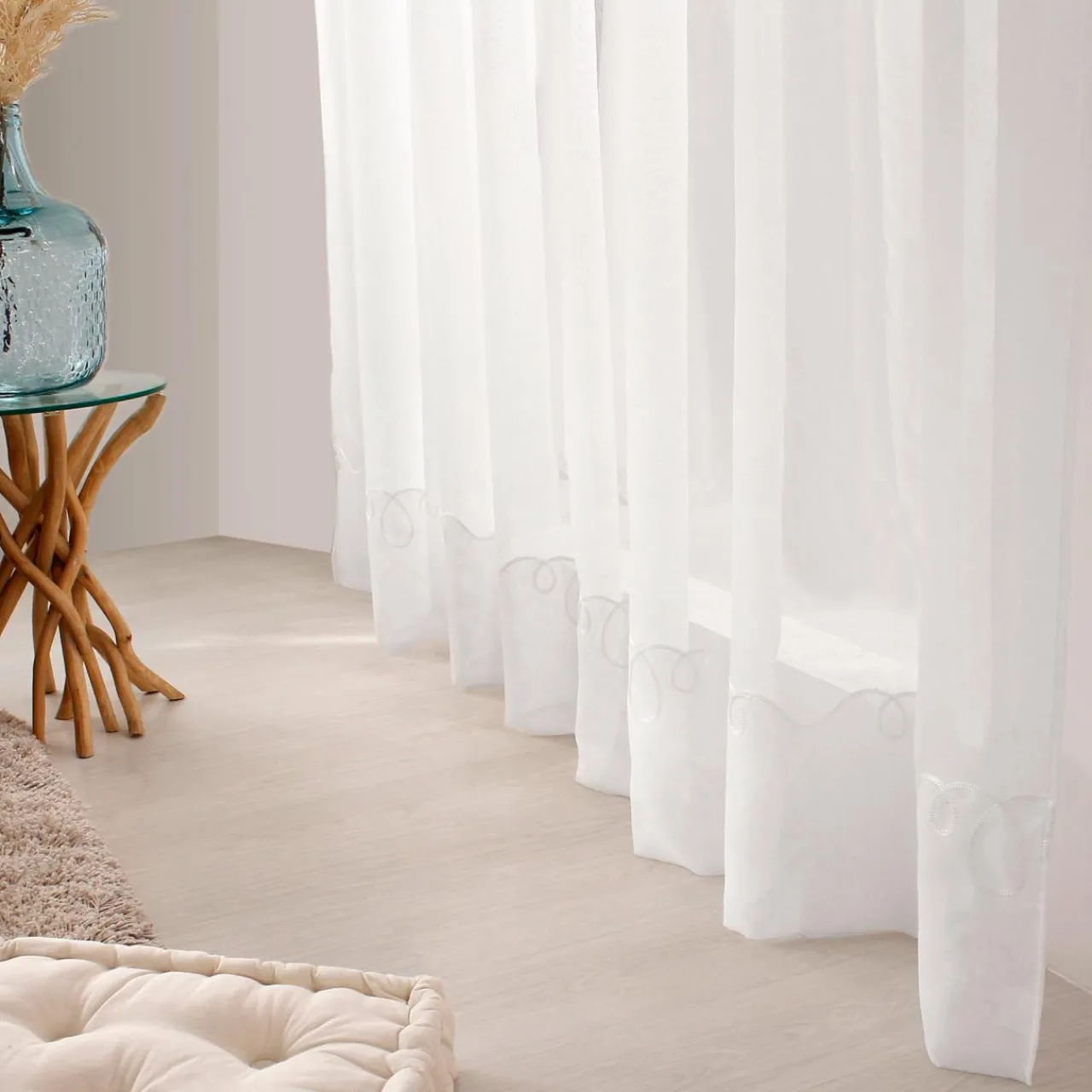 Voilage|ENJOY HOME Voilage grande largeur œillets (240 x 240 cm) Solis Blanc