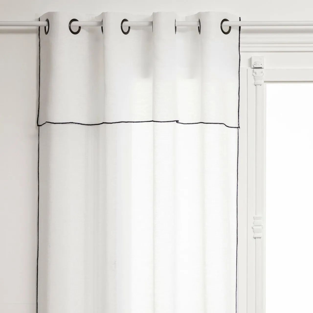 Voilage|ATMOSPHERA Voilage œillets à volant (140 x 240 cm) Fred Blanc