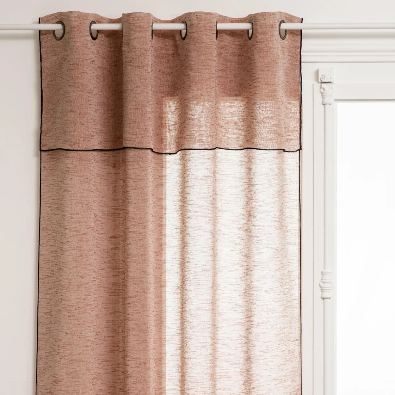 Voilage|ATMOSPHERA Voilage œillets à volant (140 x 240 cm) Fred Terracotta