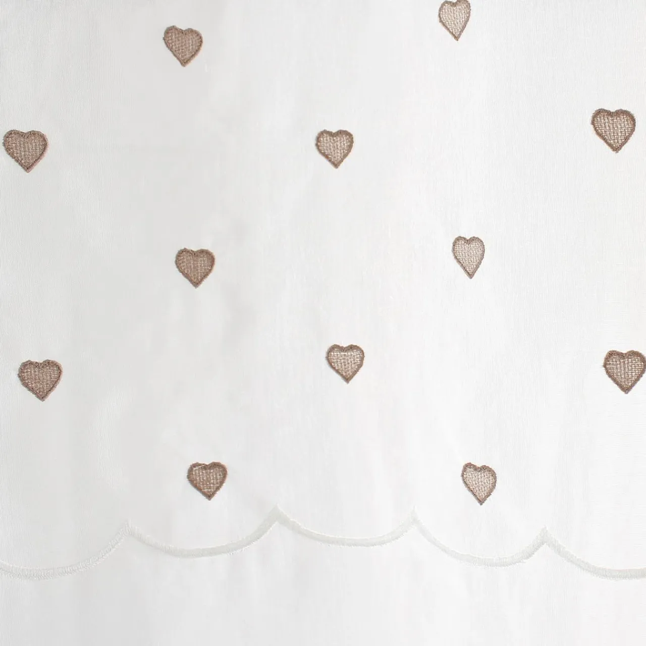 Voilage|ENJOY HOME Voilage œillets (140 x 240 cm) Coeurs Beige