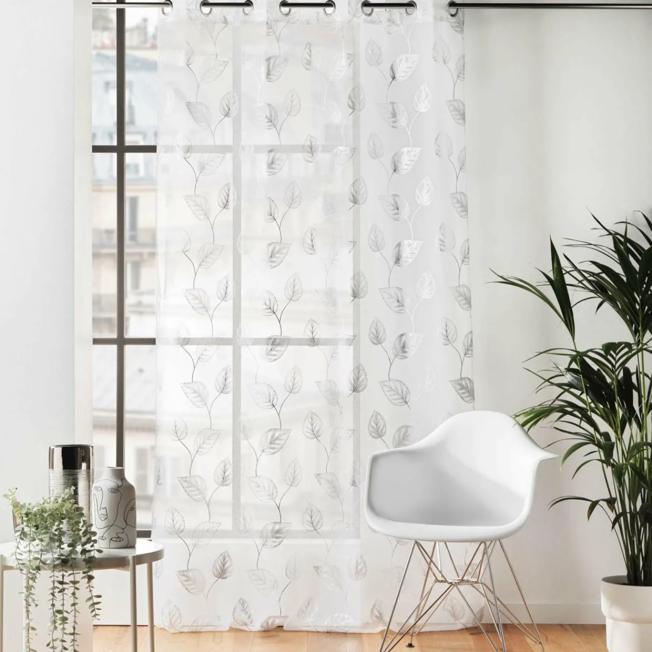 Voilage|DOUCEUR D'INTERIEUR Voilage œillets (140 x 280 cm) Edelia Argent