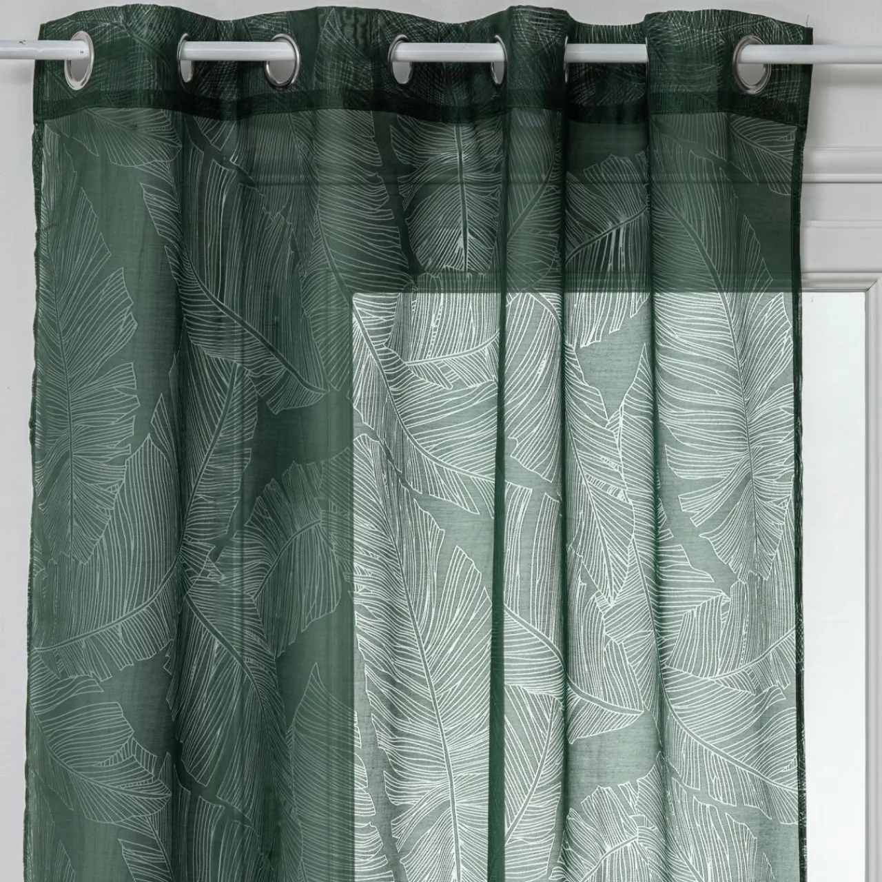Voilage|ATMOSPHERA Voilage œillets (140 x 240 cm) Feuille cèdre Vert