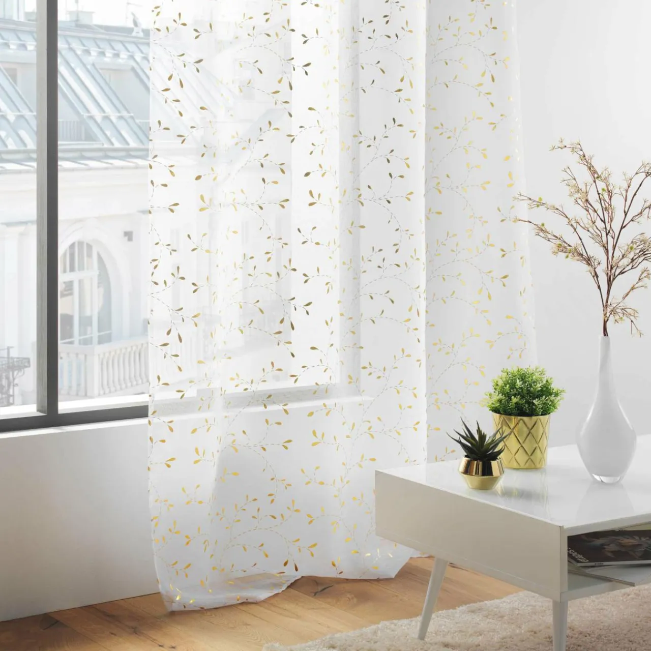 Voilage|DOUCEUR D'INTERIEUR Voilage œillets (140 x 240 cm) Flessia Or