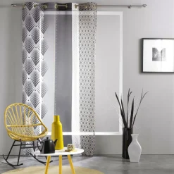 Voilage|DOUCEUR D'INTERIEUR Voilage œillets (140 x 240 cm) Galileo Noir