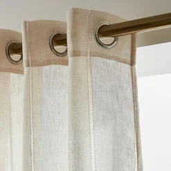 Voilage|EMINZA Voilage œillets (140 x 240 cm) Léontine Beige