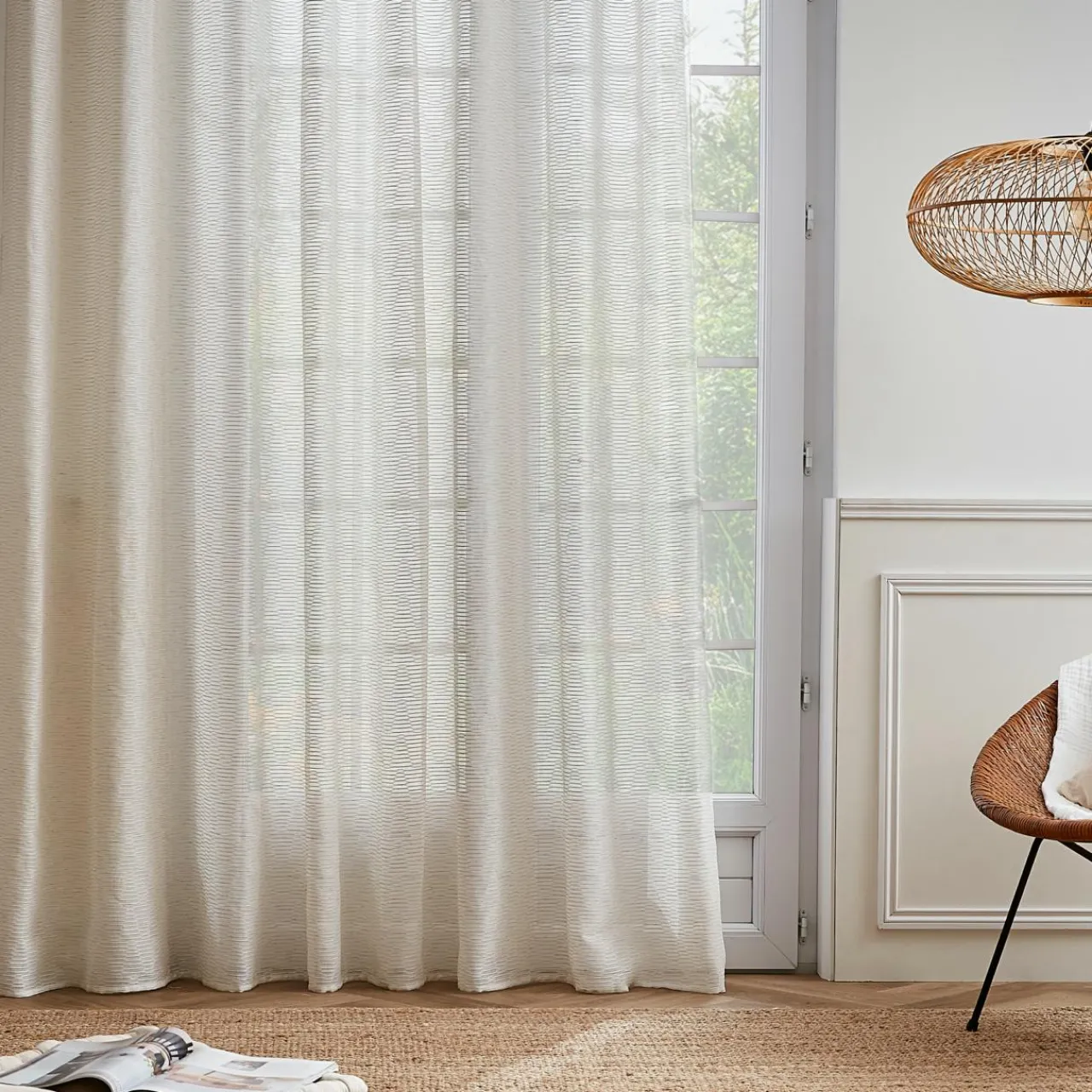 Voilage|EMINZA Voilage œillets (280 x 240 cm) Maël Beige