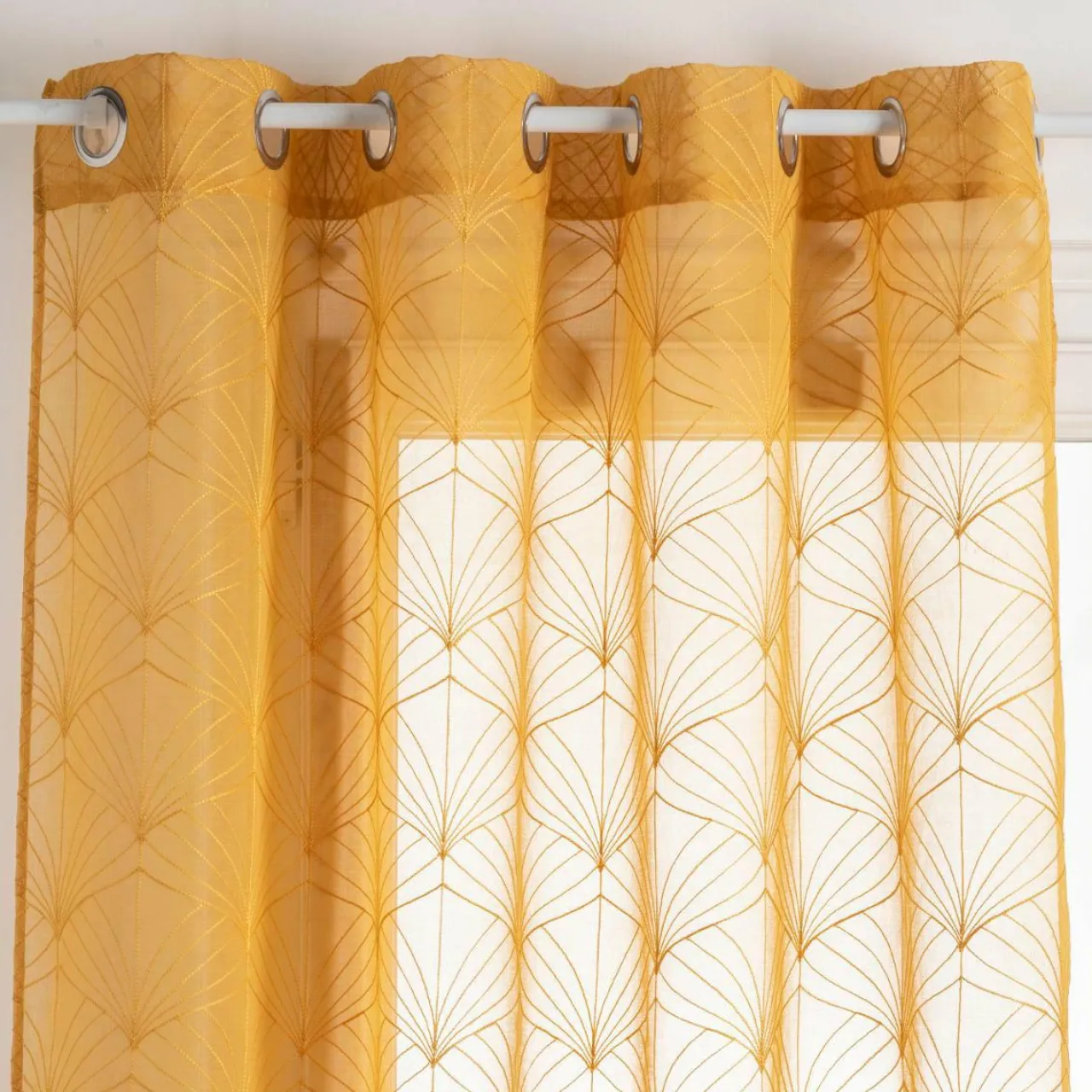 Voilage|ATMOSPHERA Voilage œillets (140 x 240 cm) Mia Jaune ocre