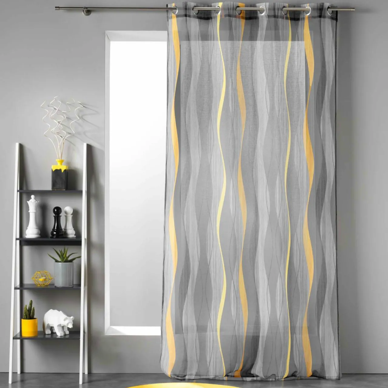 Voilage|DOUCEUR D'INTERIEUR Voilage œillets (140 x 240 cm) Ondulys Gris Anthracite