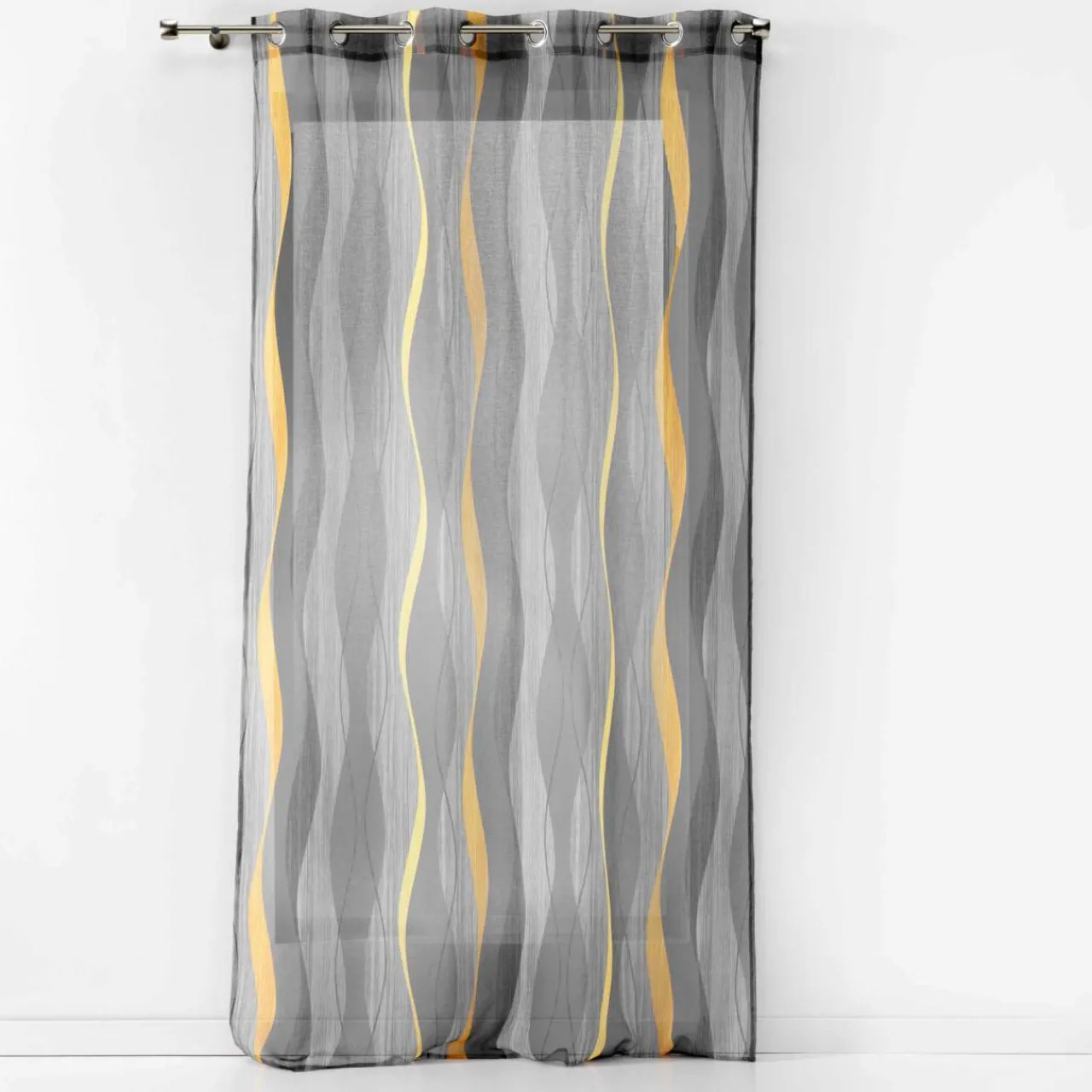 Voilage|DOUCEUR D'INTERIEUR Voilage œillets (140 x 240 cm) Ondulys Gris Anthracite