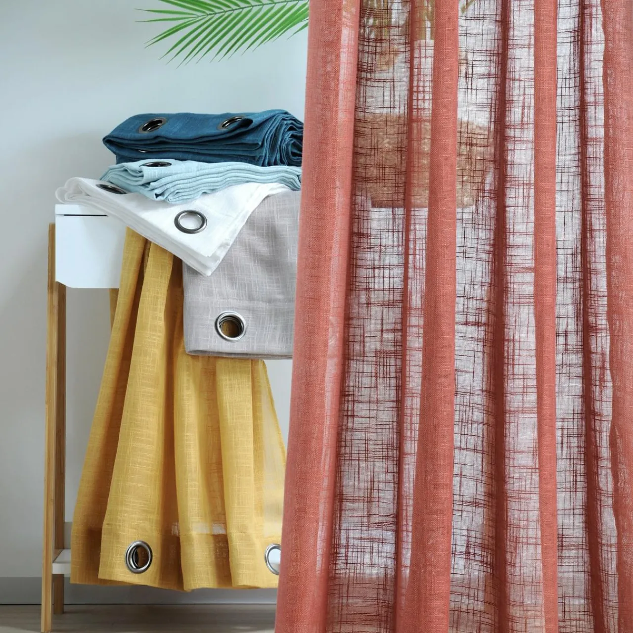 Voilage|LOVELY CASA Voilage œillets (135 x 260 cm) Ontario Vert menthe