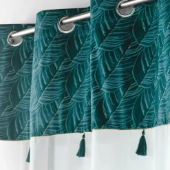 Voilage|DOUCEUR D'INTERIEUR Voilage œillets (140 x 240 cm) Palmina Bleu canard