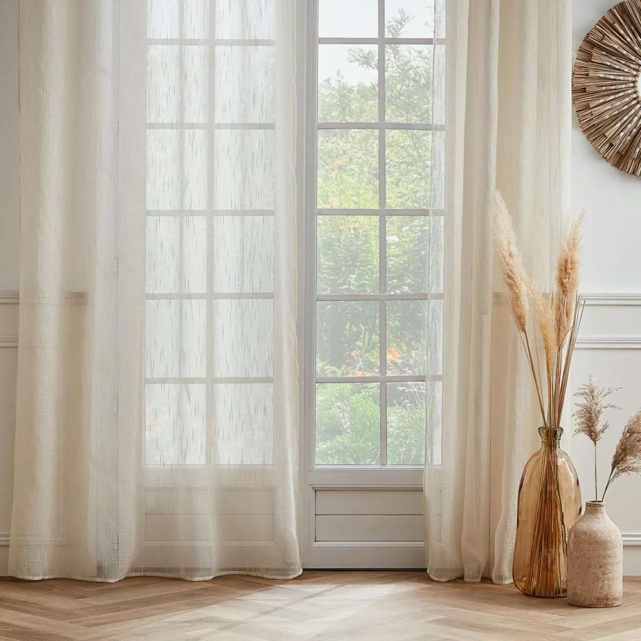 Voilage|EMINZA Voilage œillets (140 x 280 cm) Raphaël Beige