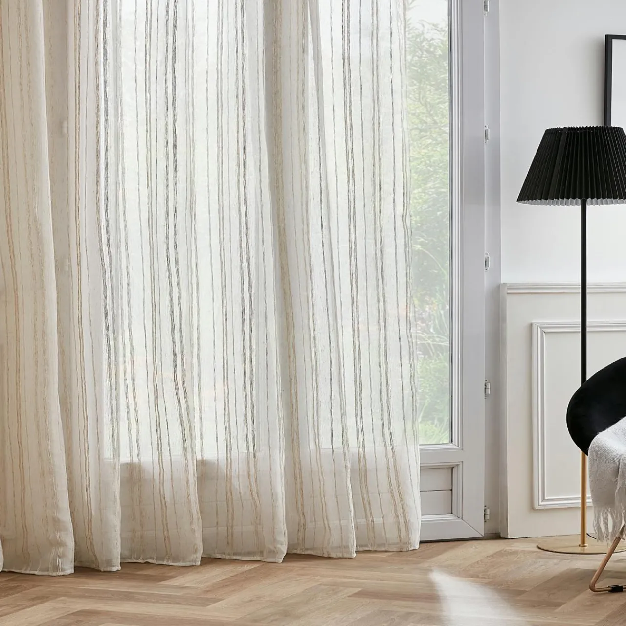 Voilage|EMINZA Voilage œillets (280 x 240 cm) Théo Beige