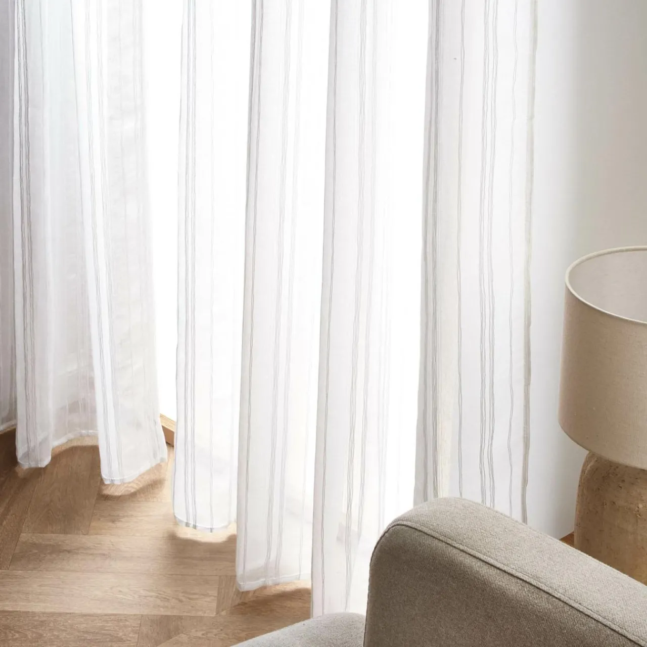 Voilage|EMINZA Voilage œillets (180 x 240 cm) Théo Blanc