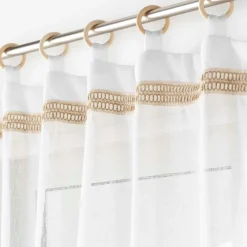 Voilage|DOUCEUR D'INTERIEUR Voilage œillets bois (140 x 240 cm) Mileo Blanc