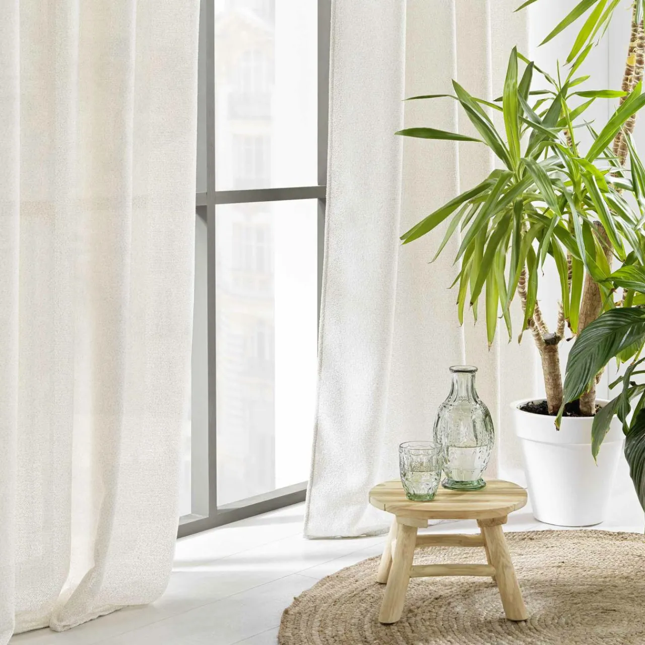 Voilage|douceur d'intu017drieur Voilage œillets effet lainage (140 x 240 cm) Loulaine Beige