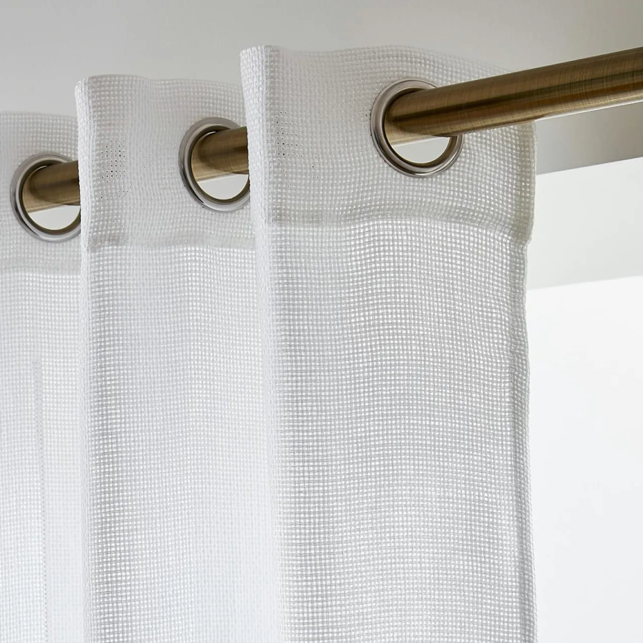 Voilage|EMINZA Voilage œillets effet lin (280 x 240 cm) Luca Blanc