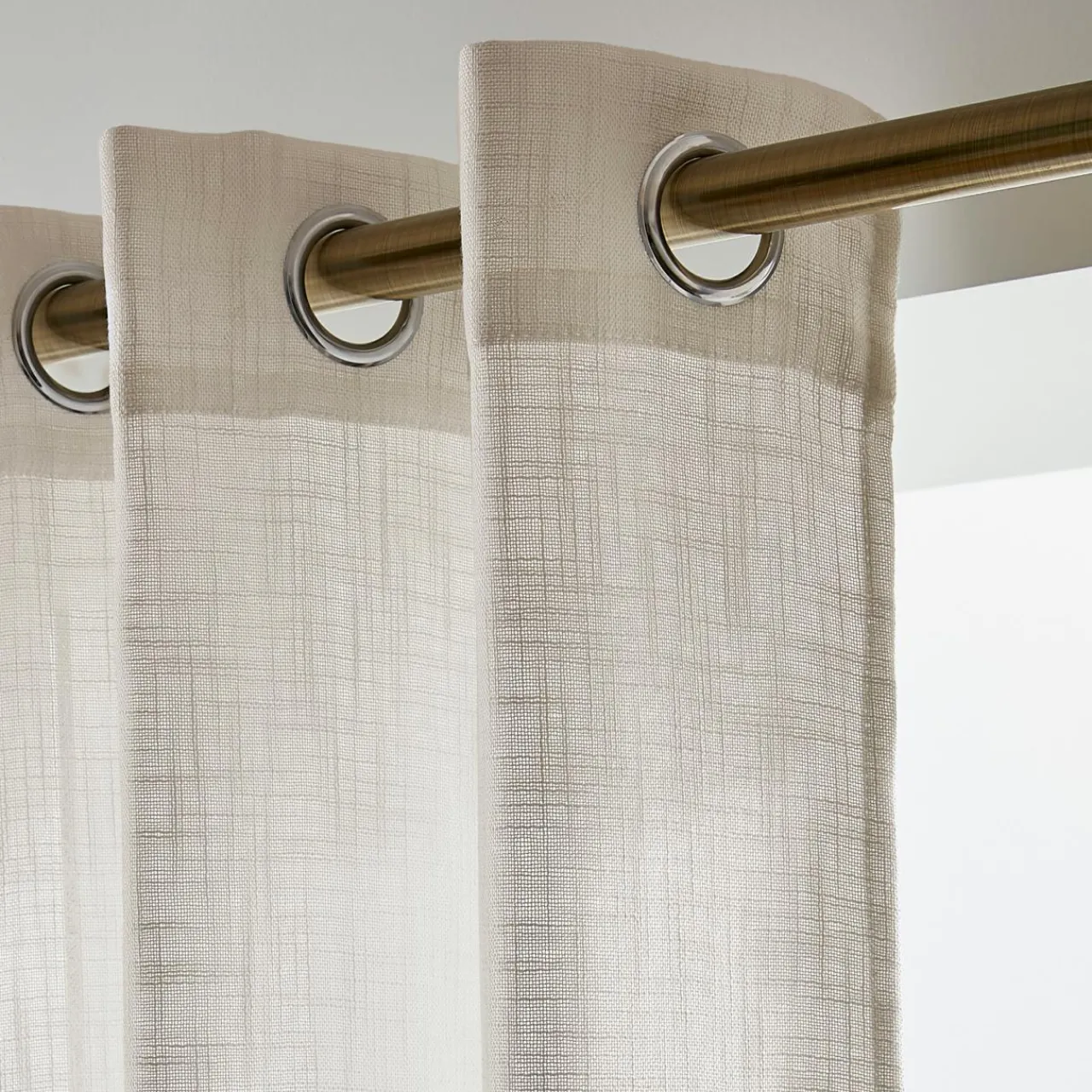 Voilage|EMINZA Voilage œillets effet lin (280 x 240 cm) Robin Beige