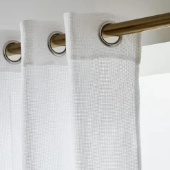 Voilage|EMINZA Voilage œillets effet lin (140 x 240 cm) Luca Blanc