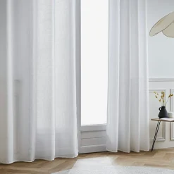 Voilage|EMINZA Voilage œillets effet lin (140 x 240 cm) Luca Blanc