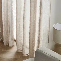 Voilage|EMINZA Voilage œillets pompons (140 x 280 cm) Axel Beige