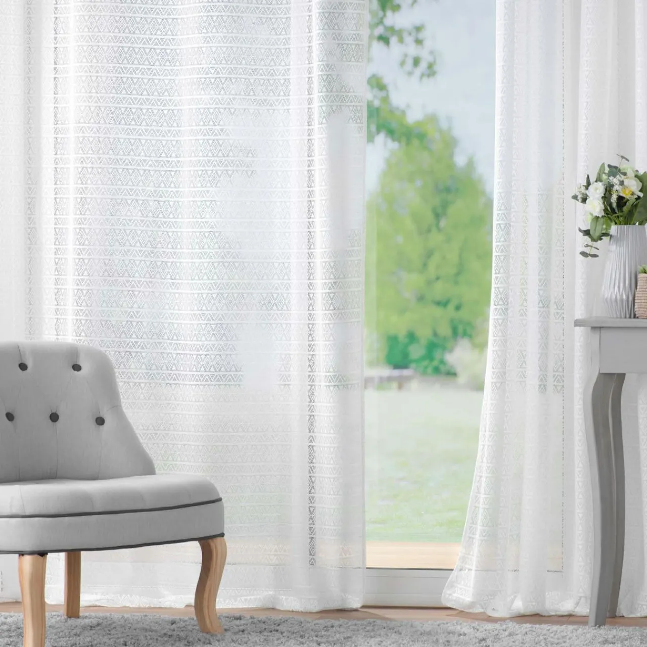 Voilage|DOUCEUR D'INTERIEUR Voilage maille (140 x 280 cm) Naomie Blanc