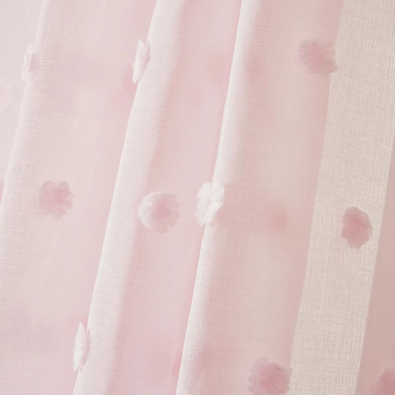 Voilage|EMINZA Voilage oeillets pompons (140 x 280 cm) Emie Rose