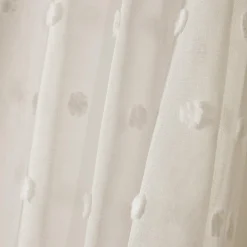 Voilage|EMINZA Voilage oeillets pompons (140 x 240 cm) Emie Beige