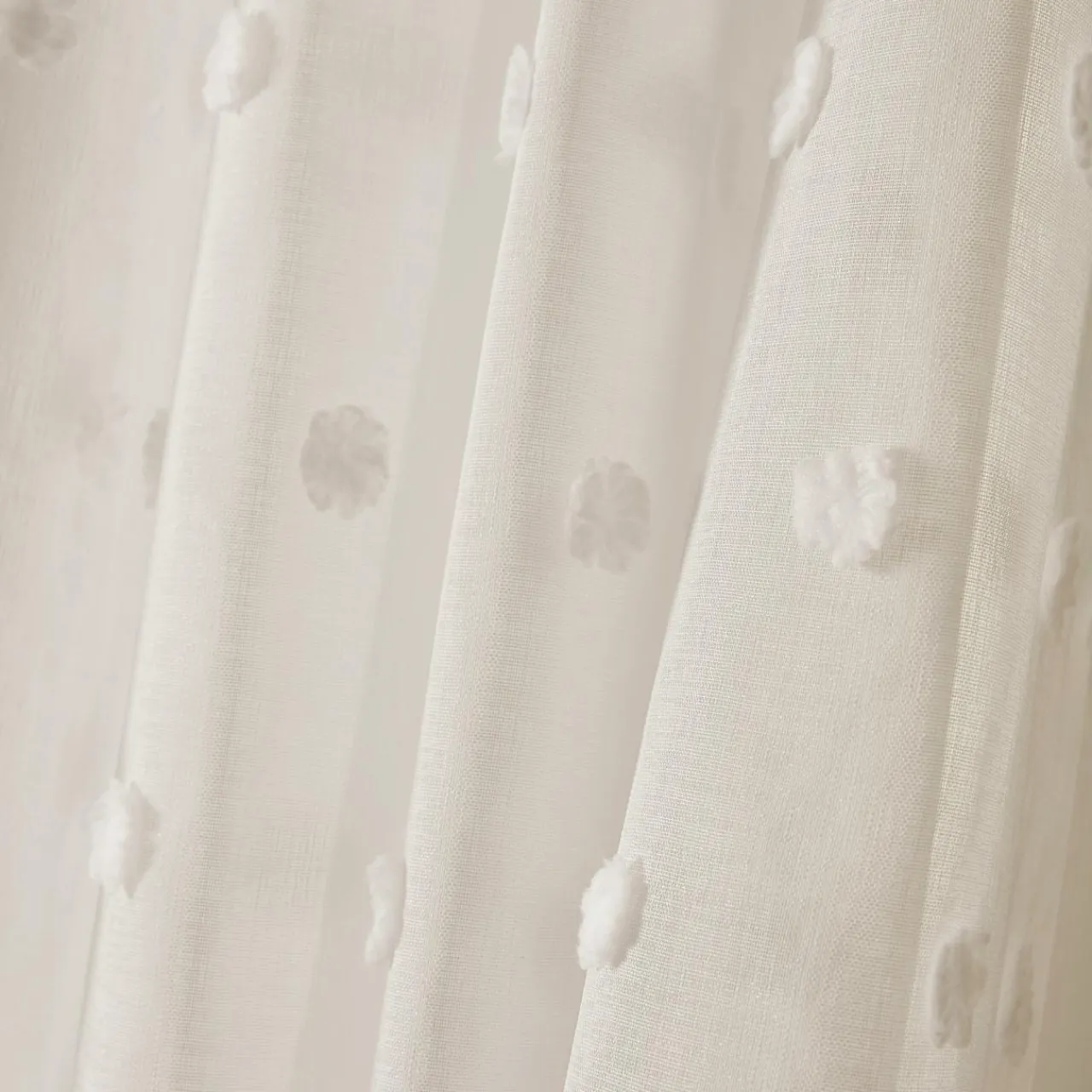 Voilage|EMINZA Voilage oeillets pompons (140 x 240 cm) Emie Beige