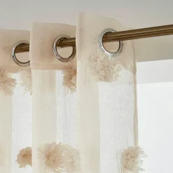 Voilage|EMINZA Voilage oeillets pompons (180 x 240 cm) Suzie Beige