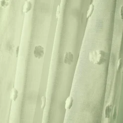 Voilage|EMINZA Voilage oeillets pompons (140 x 240 cm) Emie Vert d'eau Vert d'eau