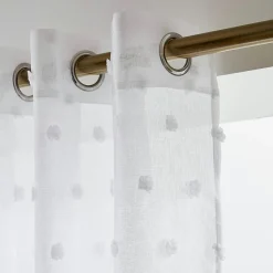 Voilage|EMINZA Voilage oeillets pompons (280 x 240 cm) Emie Blanc