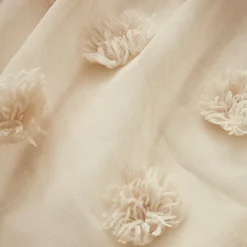 Voilage|EMINZA Voilage oeillets pompons (140 x 280 cm) Suzie Beige