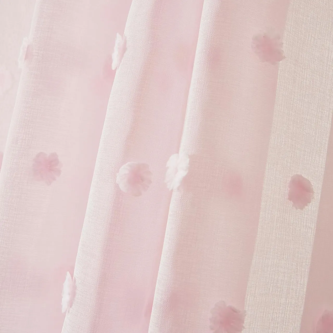 Voilage|EMINZA Voilage oeillets pompons (140 x 240 cm) Emie Rose