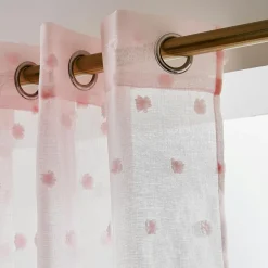 Voilage|EMINZA Voilage oeillets pompons (140 x 240 cm) Emie Rose