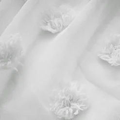 Voilage|EMINZA Voilage oeillets pompons (280 x 240 cm) Suzie Blanc