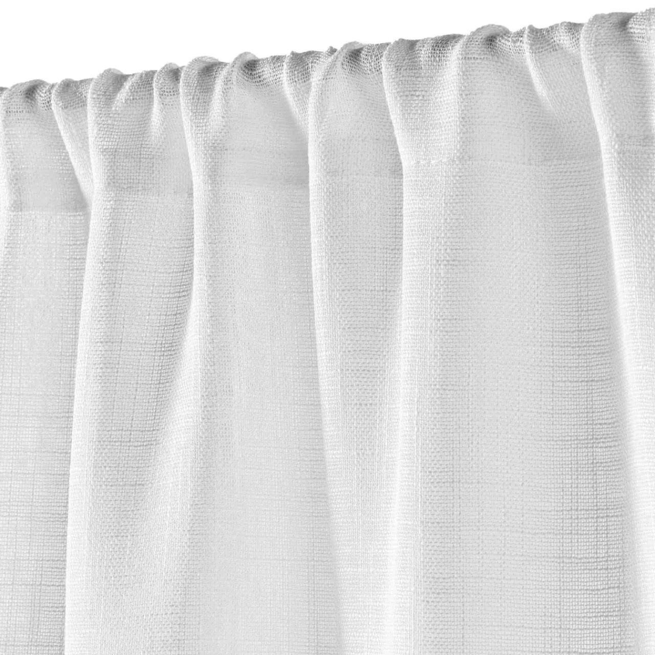 Voilage|douceur d'intu017drieur Voilage passe tringle effet lin tissé (90 x 200 cm) Haltona Blanc